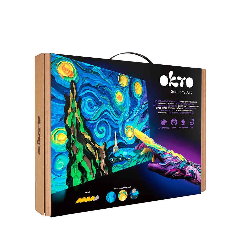 Obraz 3D DIY - Malowanie Arcydzieł „Gwiaźdysta noc” Van Gogha