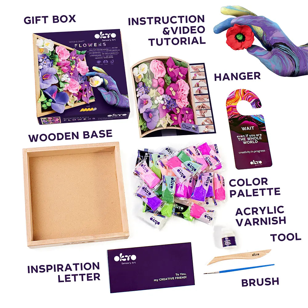 Zestaw drewniany DIY Wood&Craft - Kwiaty INSPIRACJA