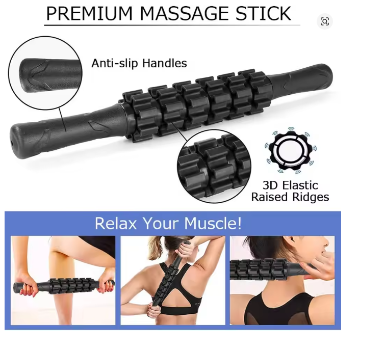 Wałek do masażu w kształcie wilka 33cm + piłeczka powięziowa - joga i pilates