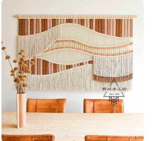 Colored striped tapestry