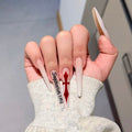 Naklejki na Paznokcie Mleczna Bieł z Krzyżem — Estetyczny Minimalistyczny Manicure