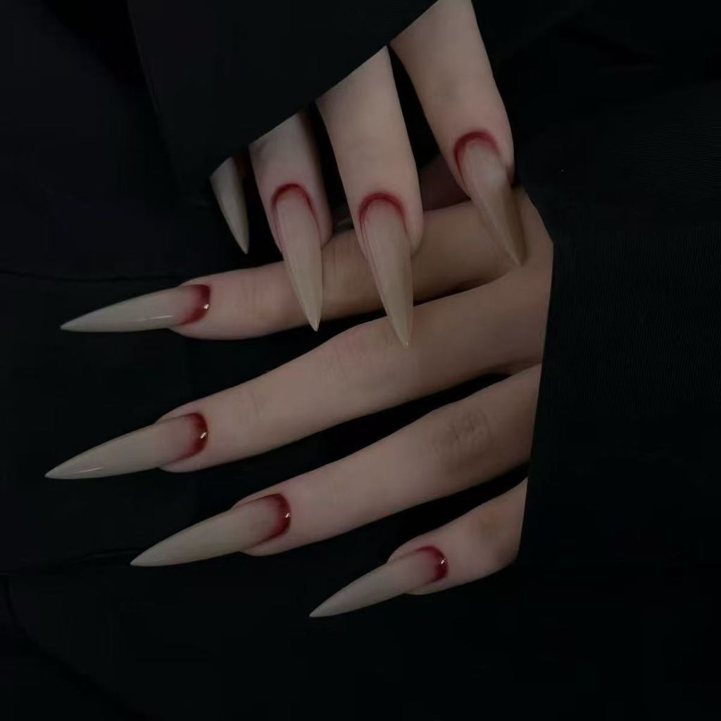 Naklejki na Paznokcie Krwista Czerwień Gothic — Ultra Długie 4cm