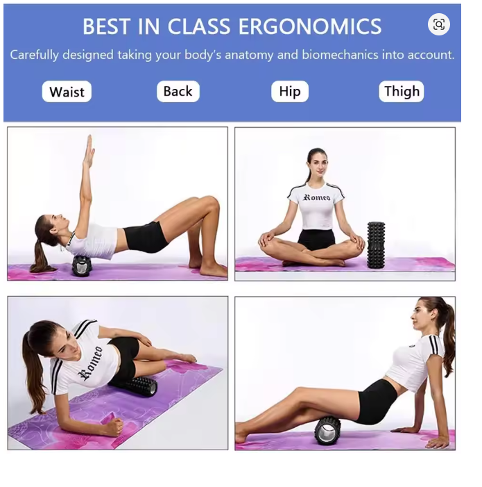 Wałek do masażu w kształcie wilka 33cm + piłeczka powięziowa - joga i pilates