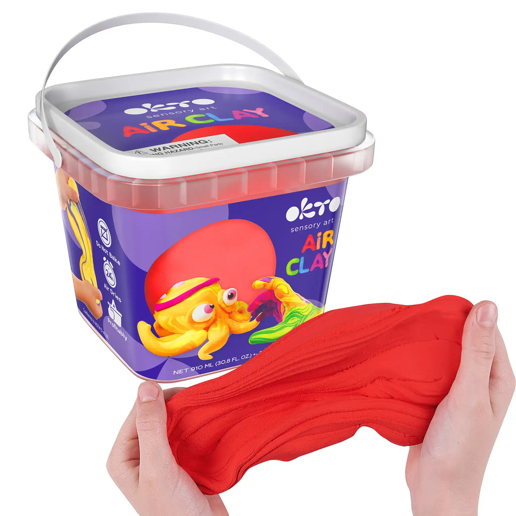 Masa plastyczna schnąca w powietrzu CZERWONA 900ml - artykuły szkolne