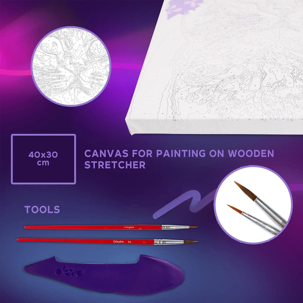 Zestaw 3D modelowanie i malowanie OKTO & Ideyka „Kot w koronie z kwiatów”