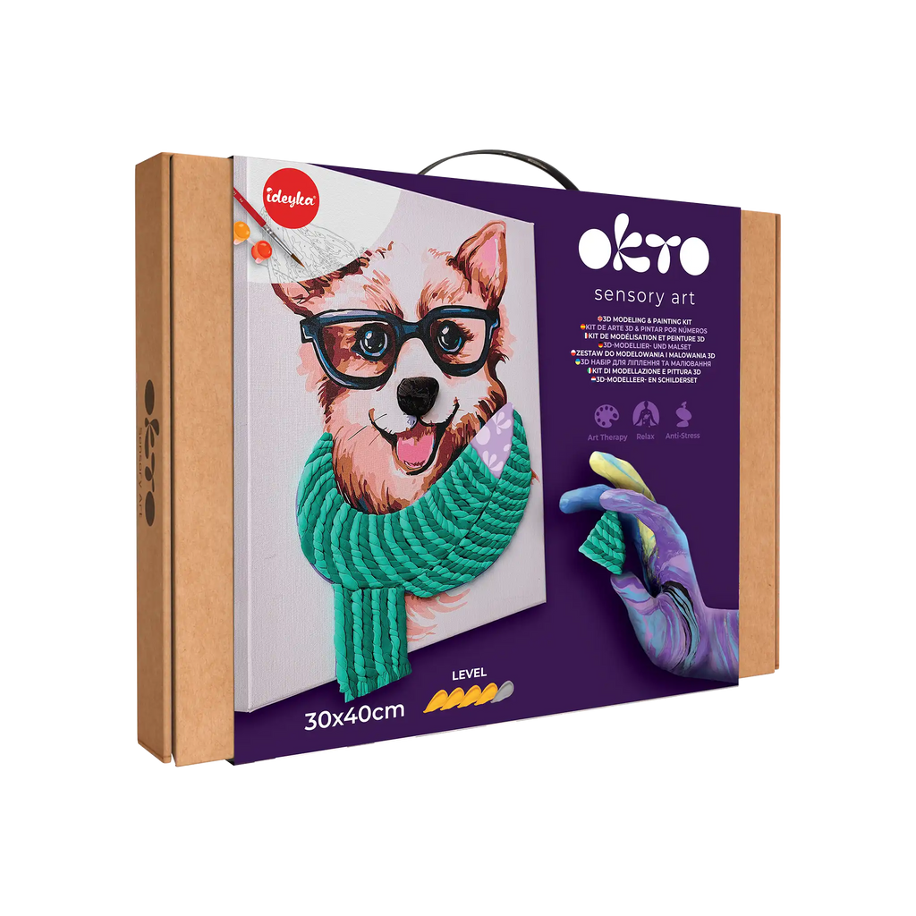 Zestaw 3D modelowanie i malowanie OKTO & Ideyka „Modny Corgi”