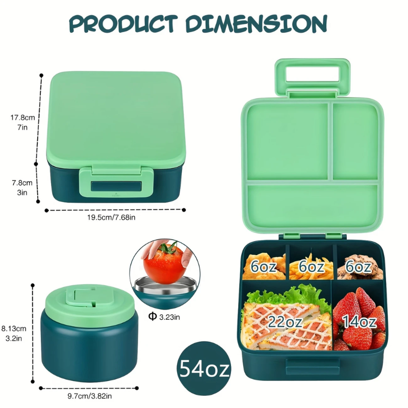 Zestaw lunchbox ze stalowym termosem chłodzącym